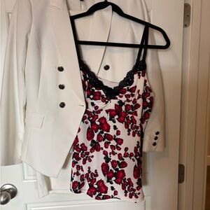 WHBM Elegant Ivory Blaze, ankle pant and pencil skirt, 3 piece set.